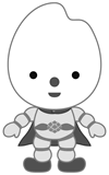 正面（白黒）