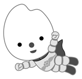 飛ぶ（白黒）